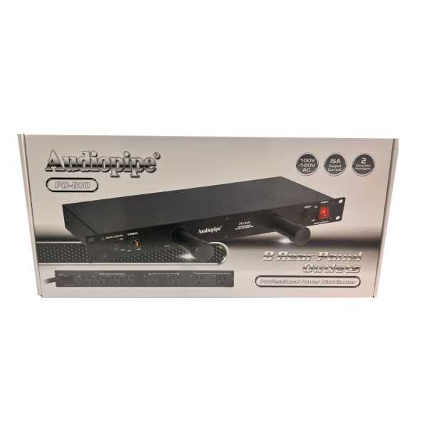 REGLETA PROFESIONAL 8 SALIDAS AUDIOPIPE 15A/ 2 REFLECTORES AJUSTABLE 100v-120v AC/  50-60 Hz/  2.3 Kg DISTRIBUIDOR DE ENERGIA PROFESIONAL 