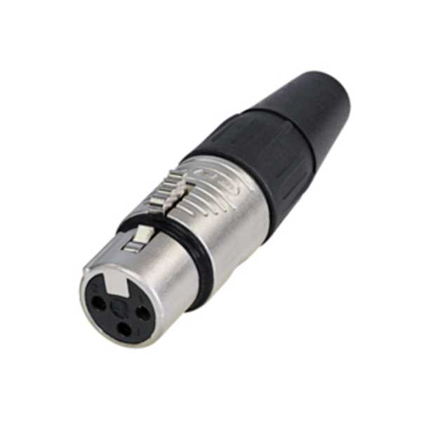  CONECTOR CROMADO XLR HEMBRA 3 PINES REAN METALICO   