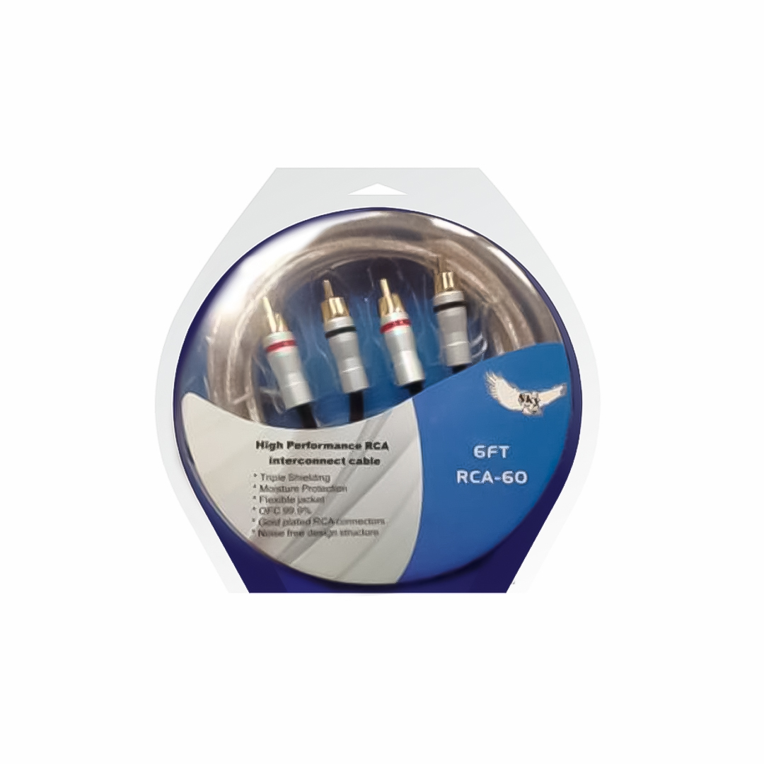  CABLE RCA 1.83 MTS COLOR BLANCO SKY LIBRE DE OXIGENO RCA DE METAL DISEÑADO EN USA 