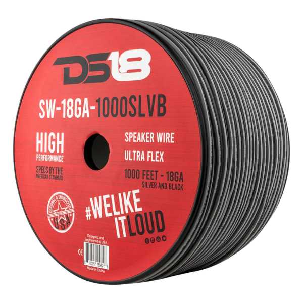  CABLE CORNETA # 18 SILVER/ NEGRO DS18   DISEÑADO EN USA 