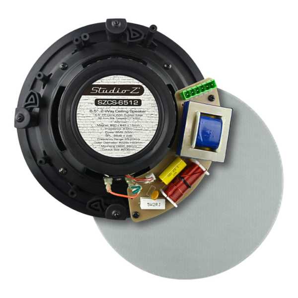  CORNETA DE TECHO 6.5 Pulgadas 2 VIAS STUDIO Z 8-Ohm/ CROSSOVER/ 120 OZ CEILING SPEAKER W/ LINE  